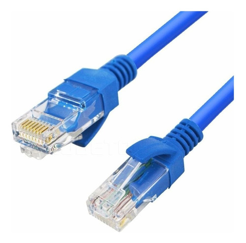 Cabo De Rede Rj45 Montado 10 Metros Ethernet Cat5e Lan Azul