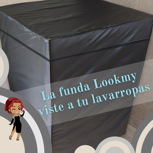 Funda Para Lavarropas Carga Superior 60x60 Cm Negra | Protector Lavarropas Tela Impermeable Lookmy | Cobertor Lavarropas Superior Con Ajuste |
