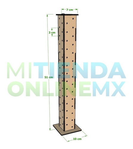 Imagen 3 de 4 de Torre Porta Paletas De Mdf Candy Bar Mdf