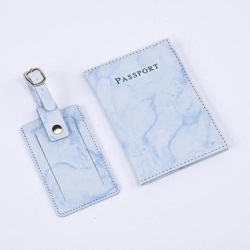 Porta Pasaporte Protector Identificador Documento Viaje Azul