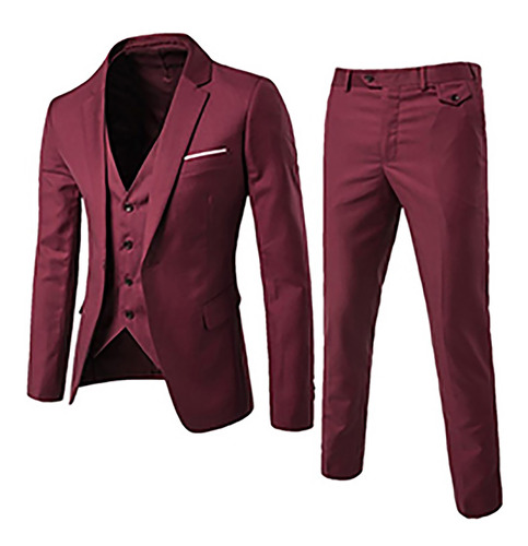 Blazers De Hombre Chaqueta+chaleco + Pantalones 3 Piezas