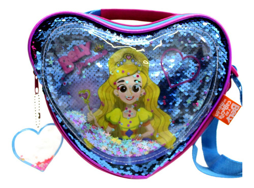 Bolsa Infantil Crossbody Bely Y Beto Princesa Lentejuela Color Rosa chicle Diseño de la tela Lentejuela Reversible