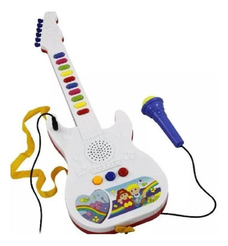 Guitarra Infantil Microfone Emite Sons Musicas Deixa Cantar