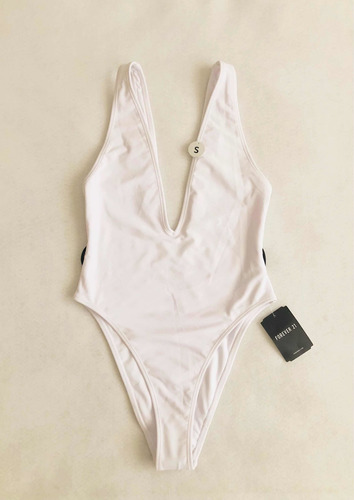 Traje De Baño Blanco Una Pieza Corte Brasileño Forever 21