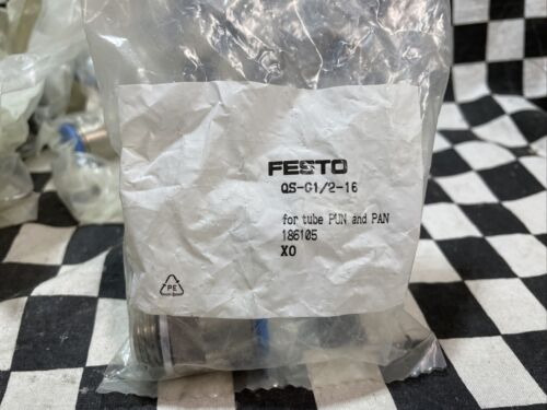 Festo Fitting, Push-in, Qs-g1/2-16, 186105, Lot Of 45, S Ggj