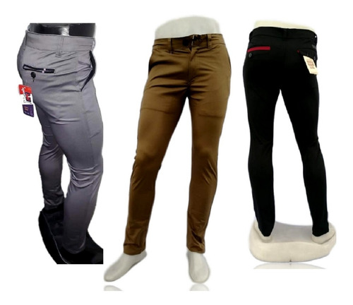 Pantalon En Dril Para Hombre - Slim Fit - Pack X 3