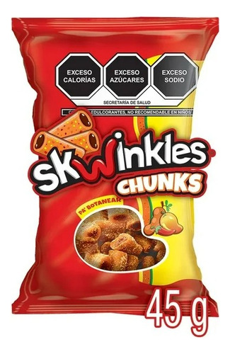 3 Pza Dulce Enchilado Skwinkles Chunks Sabor Mango Relleno D