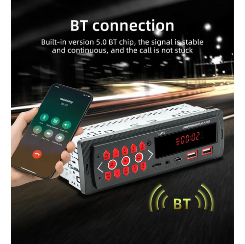 Autoestéreo Reproductor Mp3 Bluetooth Audio Vehiculos 2 Usb