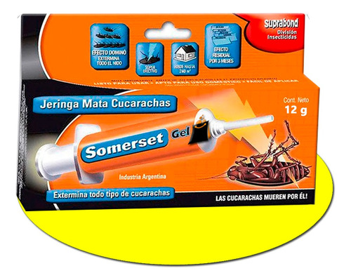 Mata Cucarachas Somerset Jeringa 12g Apto Niños Y Mascotas