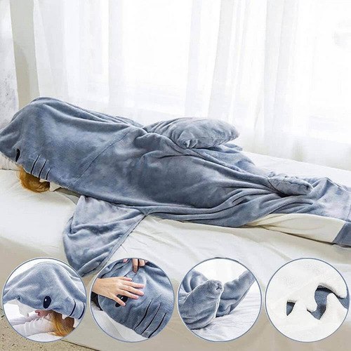 Manta Tiburón Con Capucha Adultos Y Niños Saco Dormir Nombre Del Diseño Color