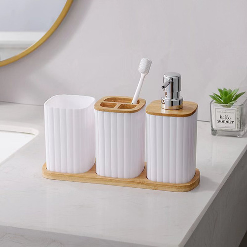 Set De Baño Con Dispensador De Jabón, Cepillo De Dientes, Va
