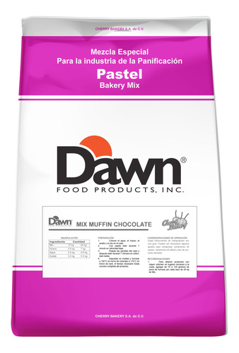 Harina Para Muffin De Chocolate Marca Dawn 20 Kg