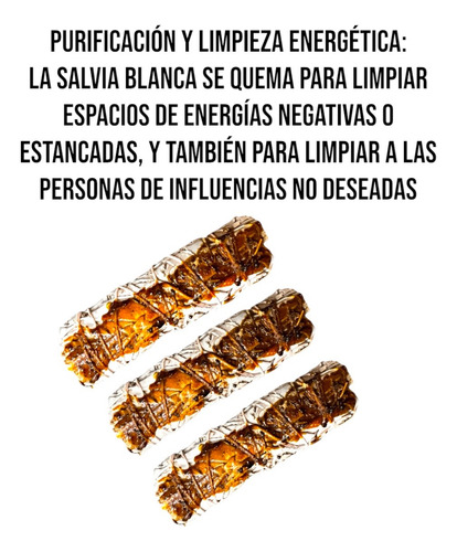 Salvia Blanca + Copal Negro Sahumerio 3 Pz Mayoreo 11 Centímetros