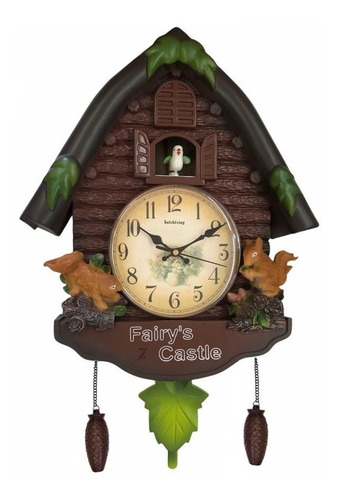 Reloj De Pared Con Pájaro Cucú (sonido,movimiento) Y Péndulo