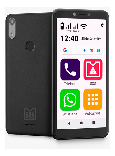 Celular Smartphone Obabox Obasmart Conecta Ob043 32gb Preto - Dual Chip