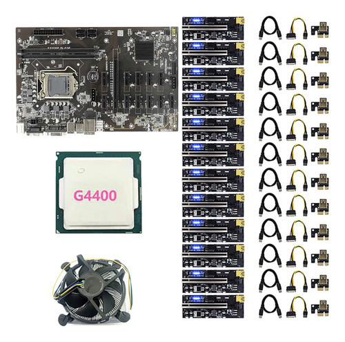 Placa Base De Minería B250 Btc Con Tarjeta Elevadora Pcie 12