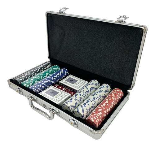 Juego De 300 Fichas De Poker 2 Deck Y Dados