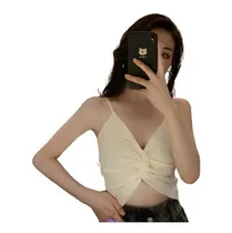 Comprar Sexy Crop Top Blusa Cruzada Con Tirantes Lolita Kawaii