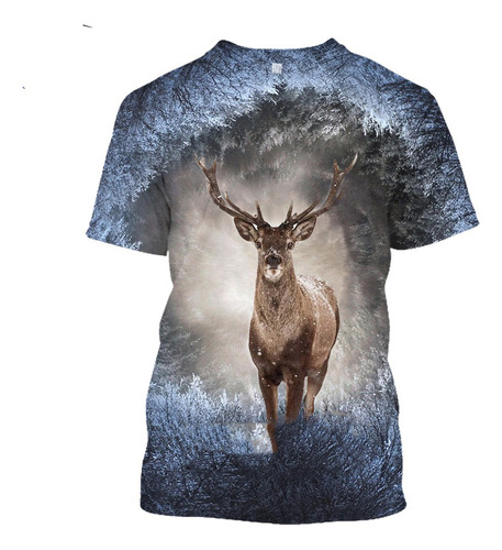 Camo Animales De Caza Ciervo Alce 3d Camiseta