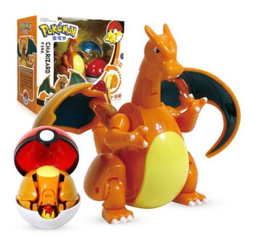Boneco De Ação Charizard Pokemon Pokeball Toy, Original