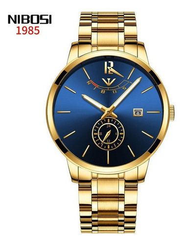 Reloj De Cuarzo Ultradelgado Nibosi Calendar Luminous