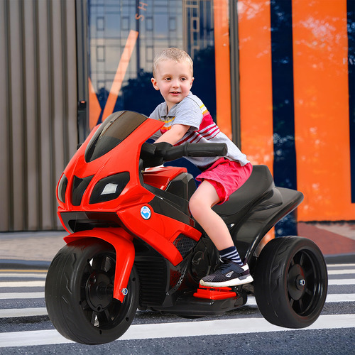 Triciclo Eléctrico Y Recargable 6v Para Niños Blanco Rojo