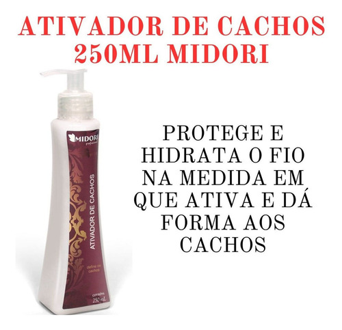Kit 2 Ativador De Cachos Creme Sem Enxague 250ml Cada Midori