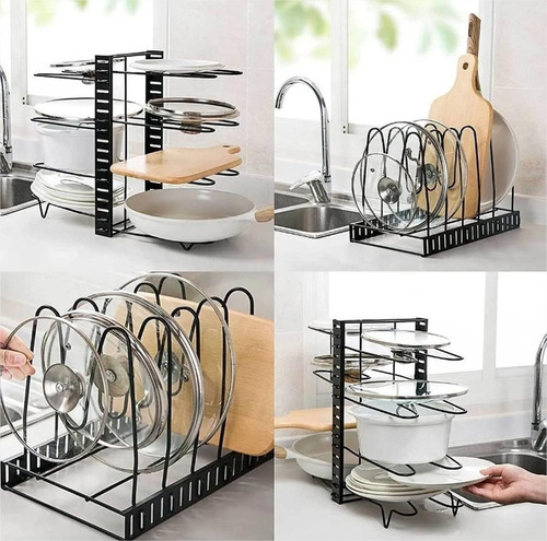 Estante Organizador Para Ollas Y Sartenes Ajustable Cocina