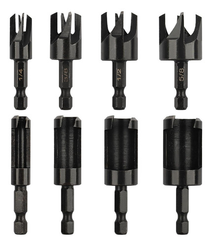 Cortador De Tapones, Juego De 8 Brocas For Madera Con 1/4 H