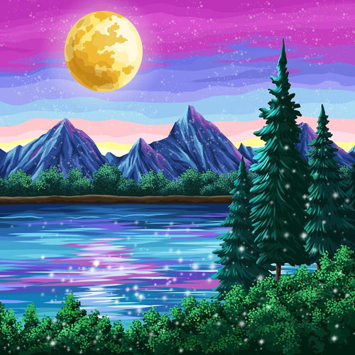 Pintura Por Números Para Adultos Paisaje, 16 X 16 Pulgadas P