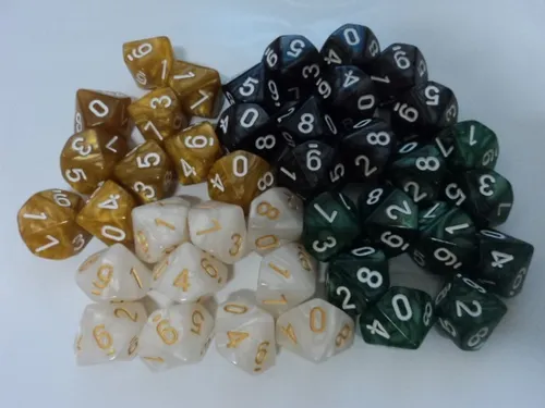 Kit Dados Rpg Vampiro D10 10 Dados De 10 Lados Storytelling - R$ 34,47