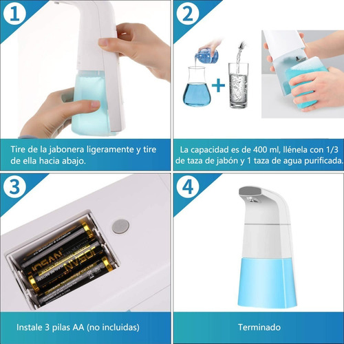 Imagen 6 de 9 de Dispensador Automático Jabón Espuma Gel Antibacteriana