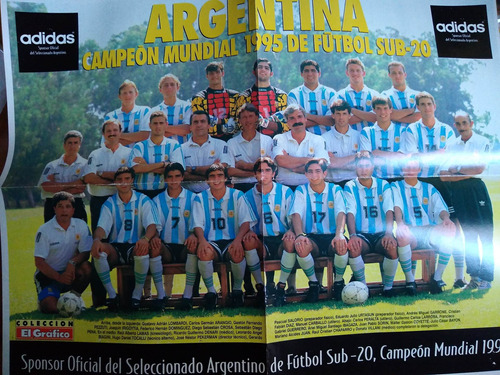 Poster Argentina Sub 20 Campeón Mundial 1995 Col. El Gráfico