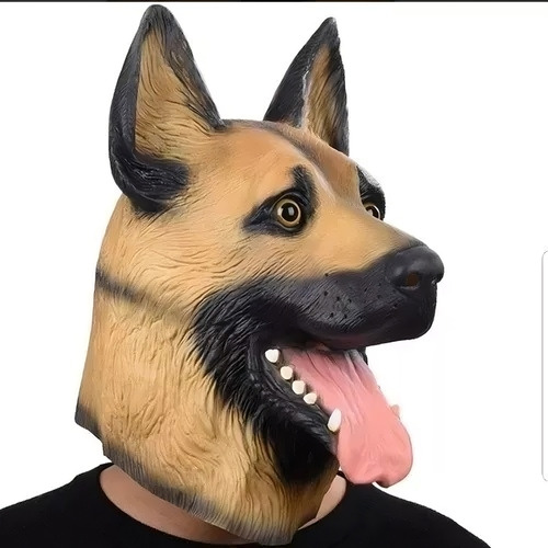 Mascara De Latex Perro Ovejero Aleman Pastor Halloween