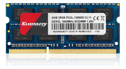 Memoria Ram Kuesuny Ddr3l-1600 Sodimm 4 Gb Laptop Pc3l 12800