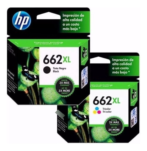 Combocartuchos Hp 662xl Black Cz105al Color Cz106al Original