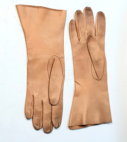 Guantes Largos De Dama Cuero Talla 7 Antiguos Buen Estado.