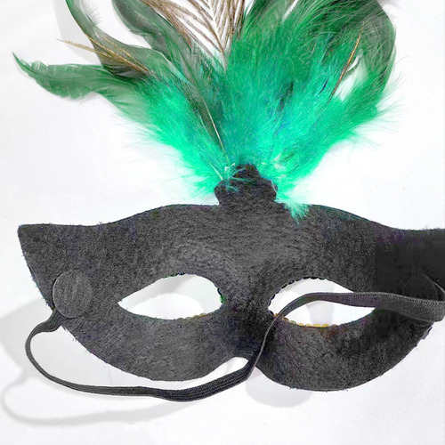 W Disfraz De Máscara De Plumas De Pavo Real Para Halloween Y