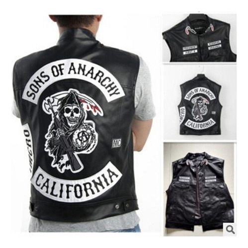 Chaleco De Piel Para Moto Sons Of Anarchy Punk