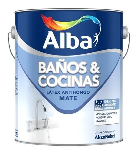 Latex Antihongo Alba X 4 Lt. Especial Para Baños Y Cocinas.
