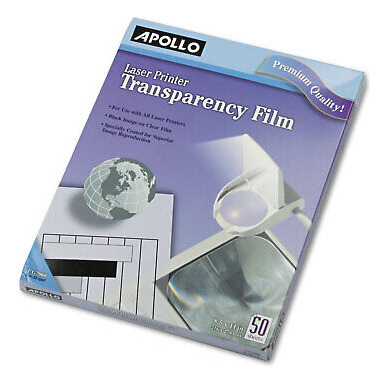 Apollo Audio Visual Laser Transparency Film 8.5 X 11 Bla Vvc
