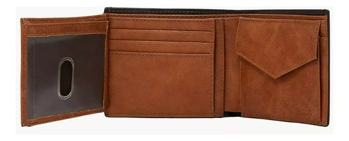 Fossil Billetera Modelo Mykel Cuero Genuino Negra Original!