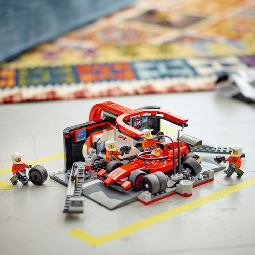 Lego City Parada Pits De F1 Equipo Mecánicos Auto Ferrari 322 Lego City