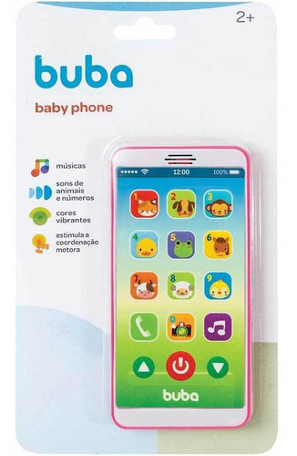 Telefone Infantil Com Sons - Celular Baby Phone - Rosa - Bu
