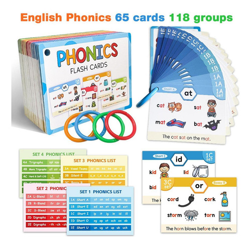 Fonics Flash Cards, Games, Educational Toy Letter Sound For