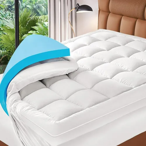 Colchón Topper Queen Memory Foam - 3 Capa Dual - Gel Refres