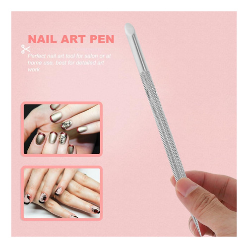Balacoo 2 Pcs Metal Silver Cutticle Pusher Pusher Ferramenta
