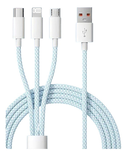 3en1 Cable De Carga Usb Rápida Nailon Para iPhone/tipo-c/usb