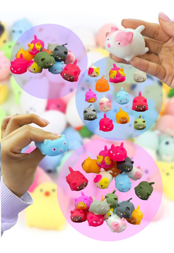 6 Squishy Mochi Gatitos Colores Animals Toys Blandos Kawaii