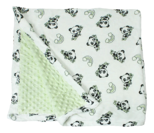 Cobija Para Bebé Calientita Frazada Suave Cobertor Infantil Color Verde Claro Felpa